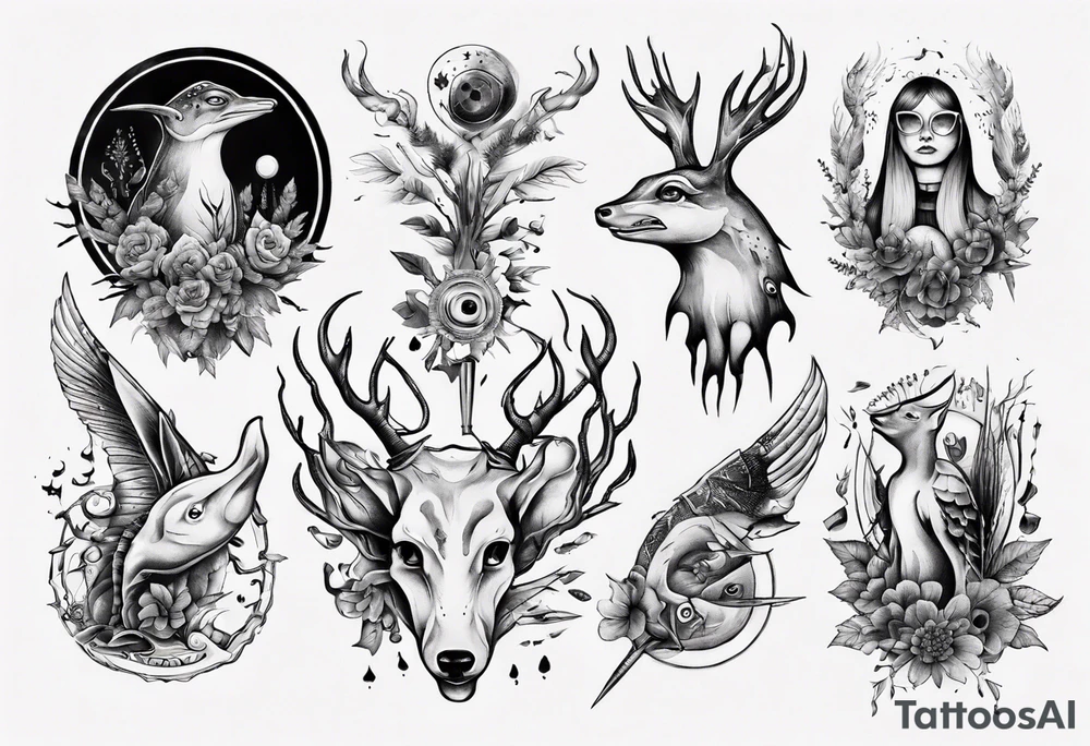 reh und forelle tattoo idea