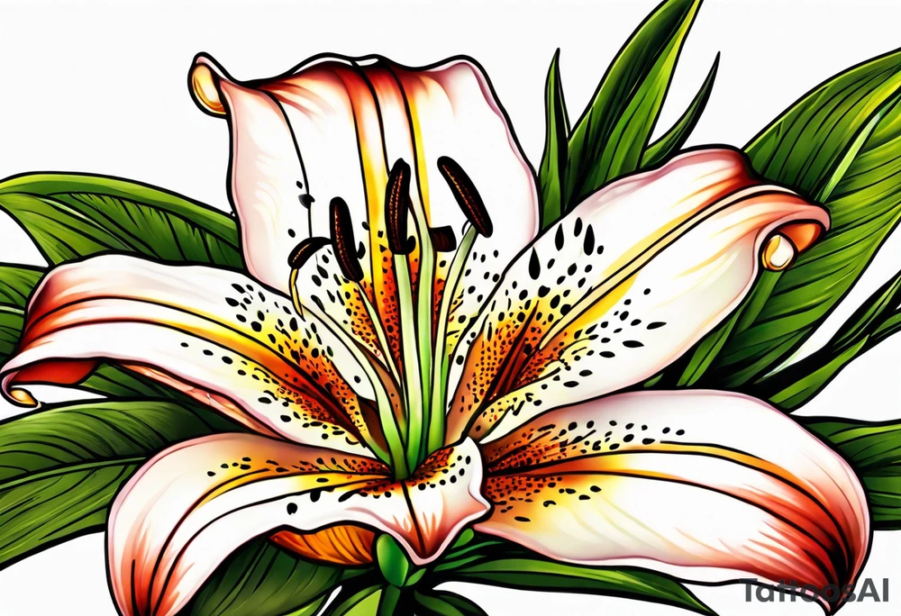 tiger lily flower tattoo idea