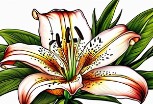 tiger lily  flower tattoo idea