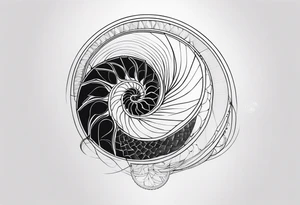 geometric golden ratio nautilus tattoo simple tattoo idea