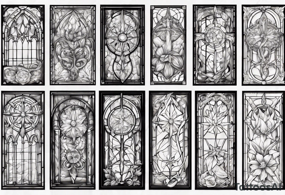 Stained glass window tattoo idea