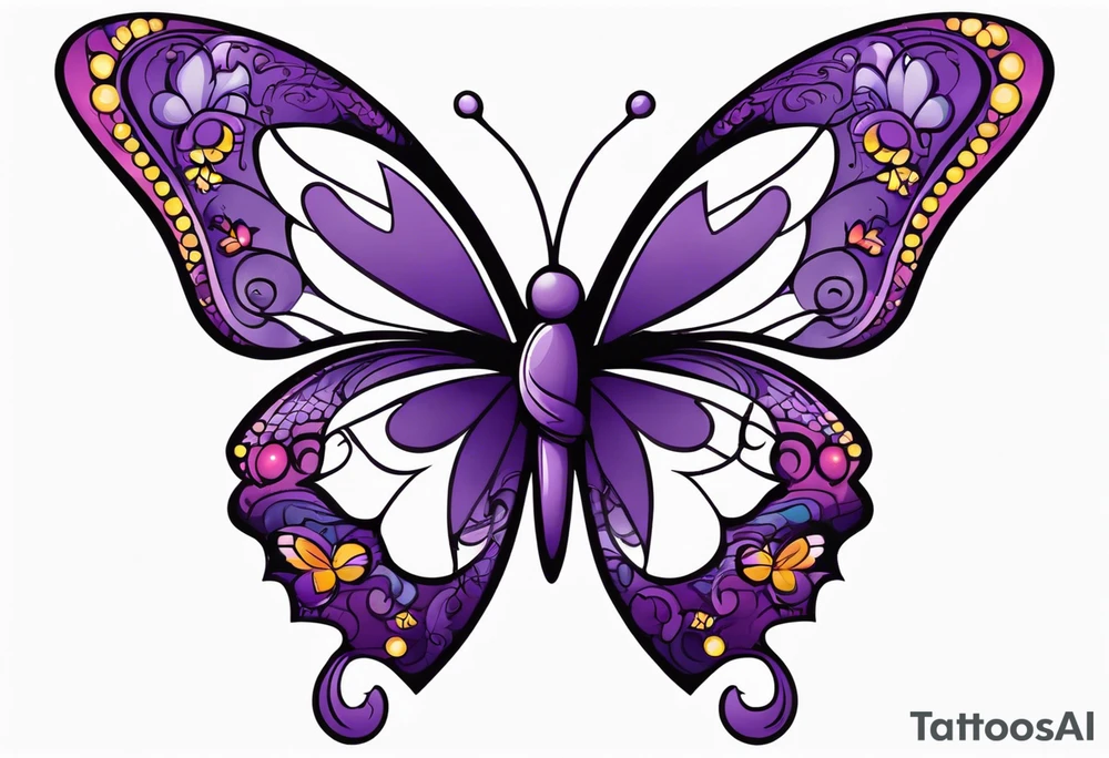 Purple butterfly, infinity, rest in peace tattoo idea