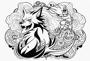 Kurama Naruto Luffy tattoo idea