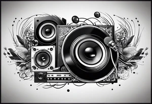 A forearm tattoo about electronic music tattoo idea