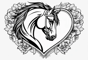 heart with horse tattoo idea