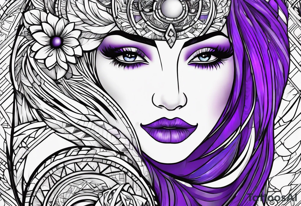 coding, purple and black tattoo idea