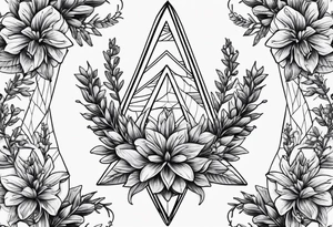 Arrowhead wrapped in lavender plant tattoo idea