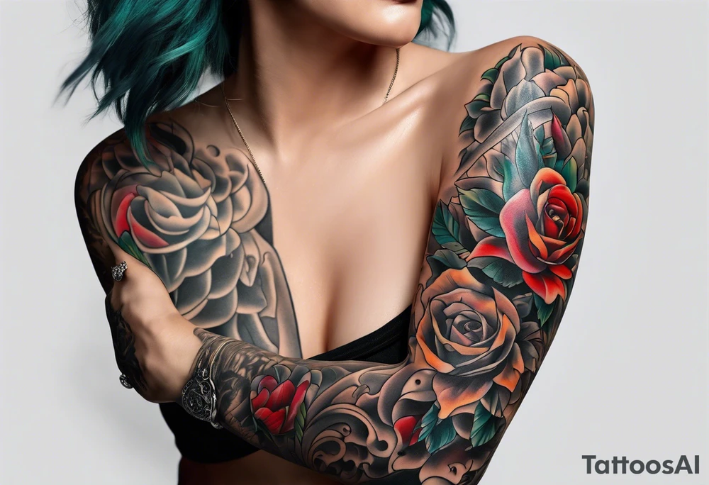 extreme joint pain breaking through skin on arm tattoo idea