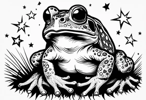 Toad pointing at stars tattoo idea
