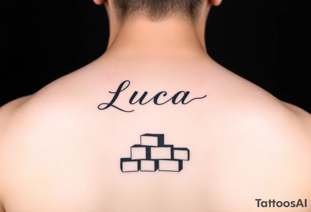 The name luca and building blocks tattoo idea
