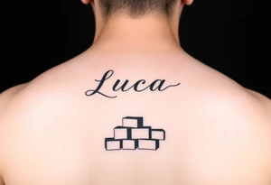 The name luca and building blocks tattoo idea