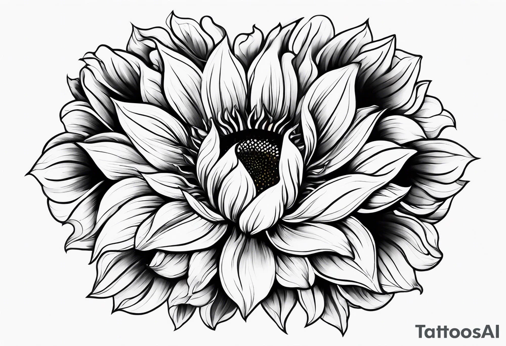 Flower fire an a sunflower tattoo idea