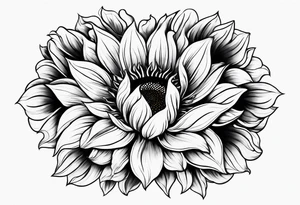 Flower fire an a sunflower tattoo idea