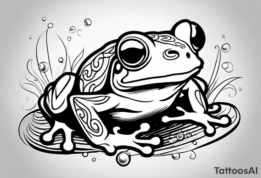 Cute small frog tattoo idea