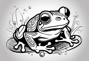 Cute small frog tattoo idea