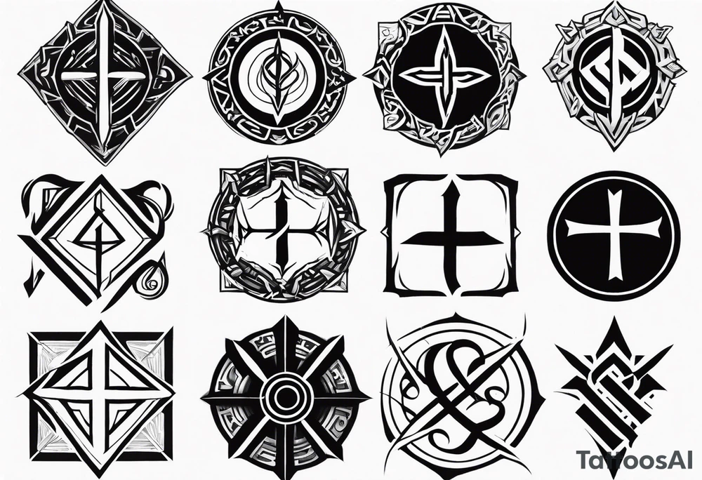 vertical rune symbols tattoo idea