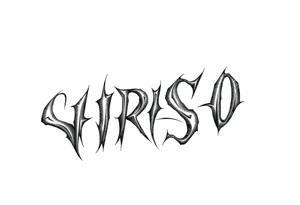 Abstract Tribal font saying “SIRISO” with all letters close together and the S in SIRISO connected to the O tattoo idea