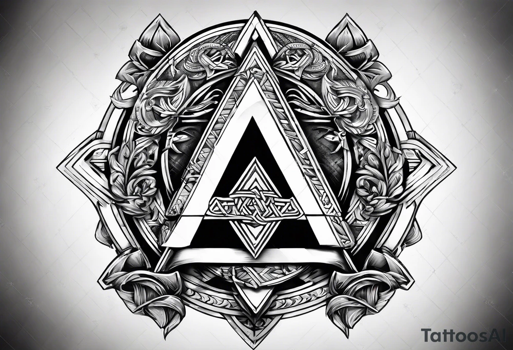 Valhalla valknut sword axe shield tattoo idea