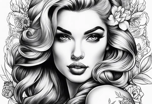 Gorgeous french pinup tattoo idea