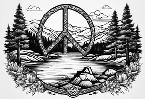 Peace sign with river 
Peace like a river. It is well tattoo idea