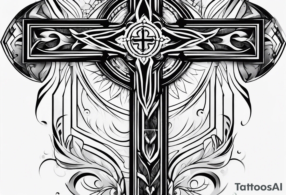cross minimalista tattoo idea