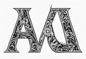 the letters A and R tattoo idea