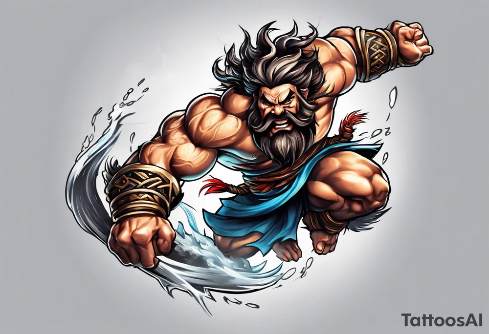 leaping barbarian tattoo idea