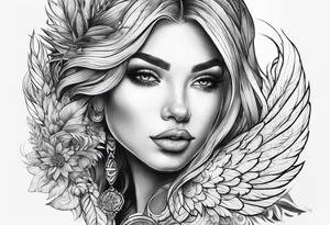 Angle with the name Kay tattoo idea