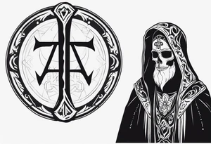 Santa Muerte rune tattoo idea