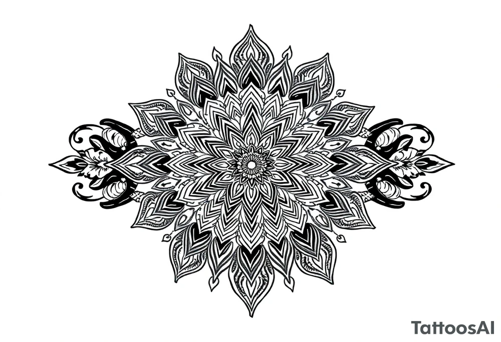 long mandala with ancient rhyme tattoo idea