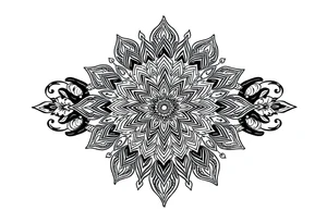 long mandala with ancient rhyme tattoo idea