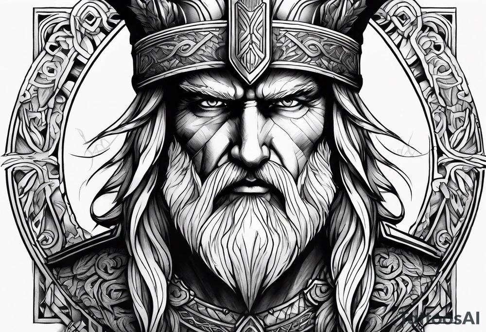 odin face no helmet tattoo idea