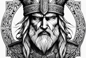 odin face no helmet tattoo idea