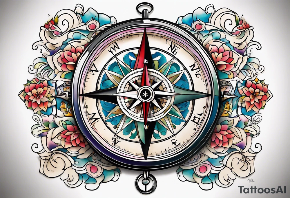 Compass dreams Alice wonderland tattoo idea