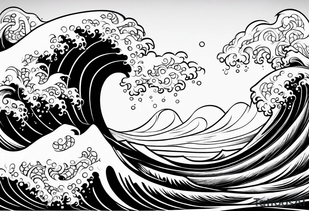 wave pattern tattoo idea