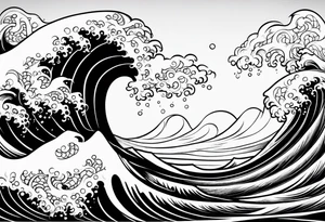 wave pattern tattoo idea
