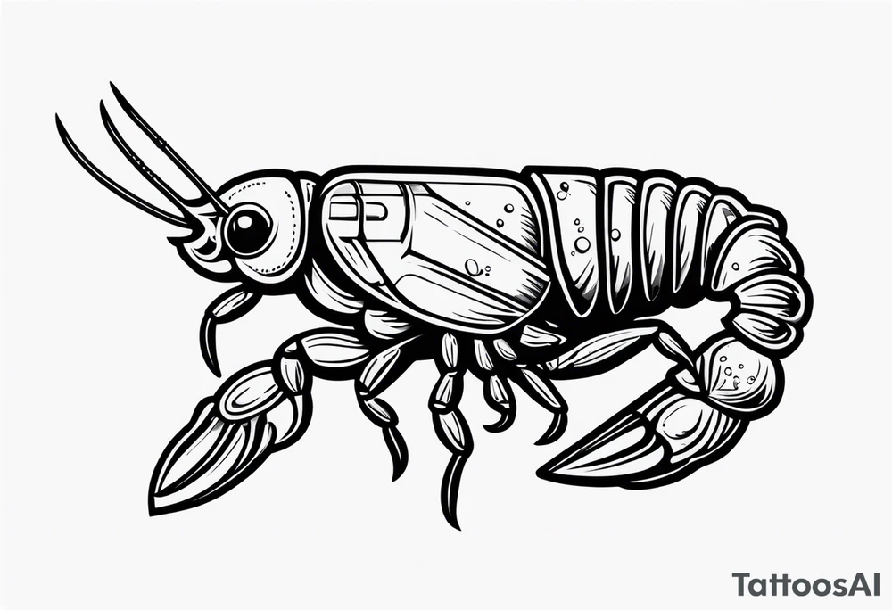 Crawfish with a pistol in each claw tattoo idea