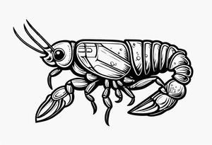 Crawfish with a pistol in each claw tattoo idea