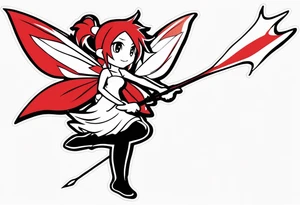 A fairy with a tail that is the fairy in the Fairy Tail anime guild logo tattoo idea