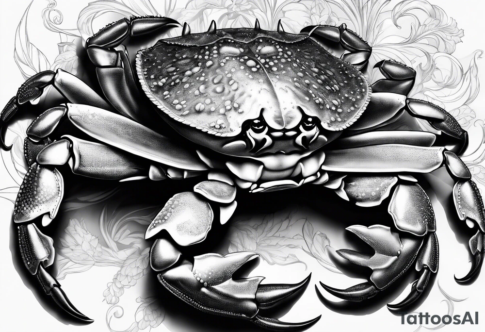 Crabs en blanco en negro con numero 69 tattoo idea