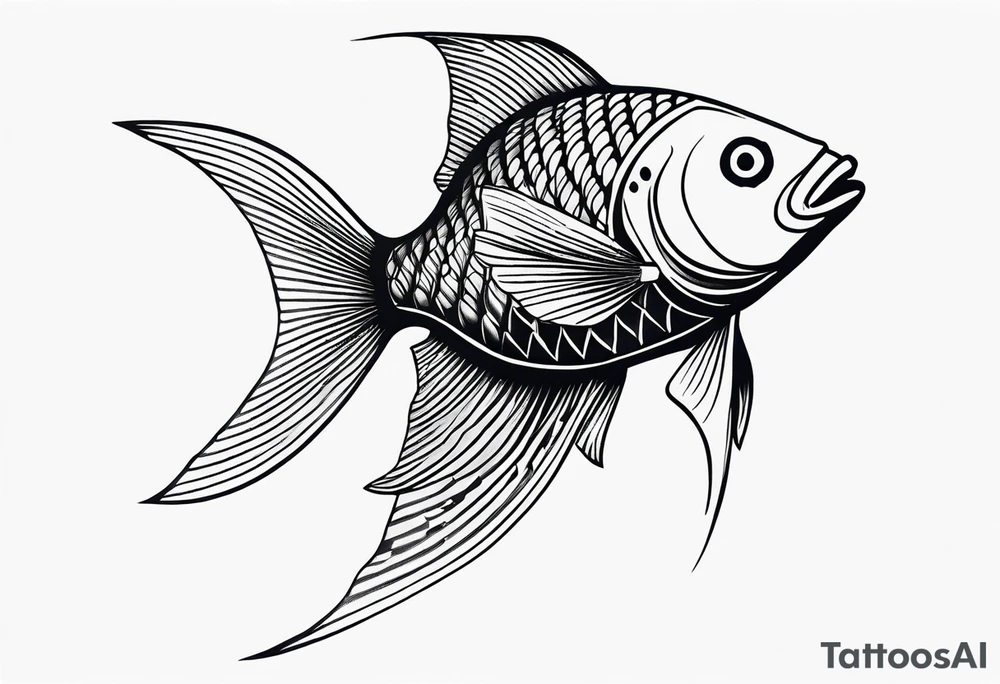 ocean fish for men's shoulder tattoo idea