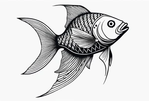 ocean fish for men's shoulder tattoo idea