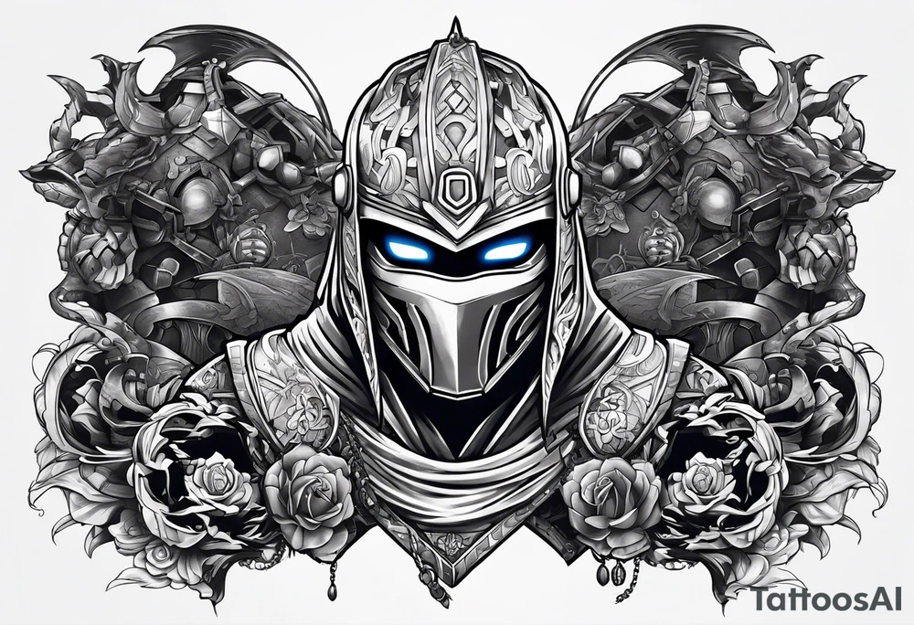 Robot ninja warrior tattoo idea