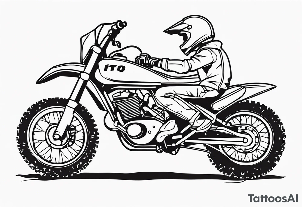 Sister and brother both love dirt bikes tattoo idea