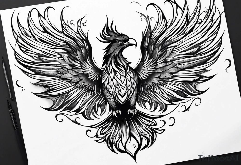 Phoenix rising tattoo idea