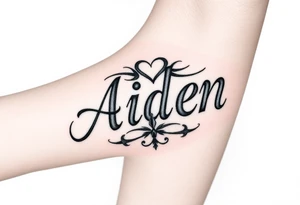 The name Aiden with a theme of love tattoo idea