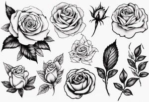 Rosas con una hoja de mota tattoo idea