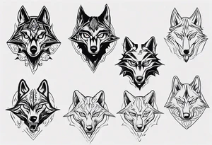 simple wolf head from zelda twilight princess tattoo idea
