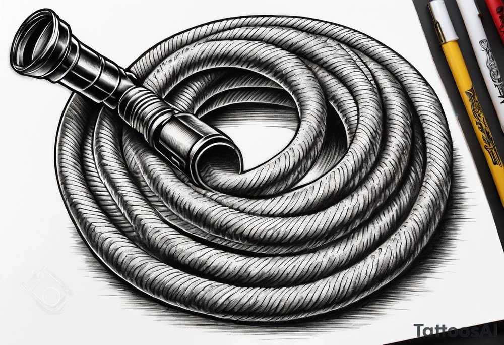 Firefighting hose with nozzle tattoo idea