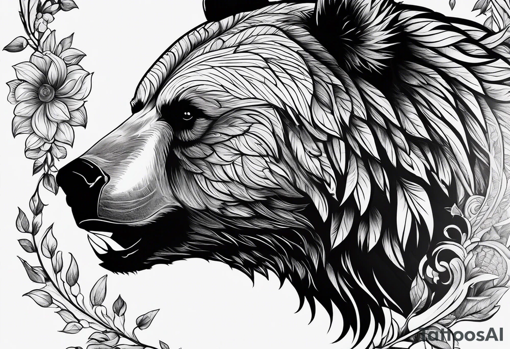 bear next to raven tattoo idea
